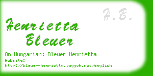 henrietta bleuer business card